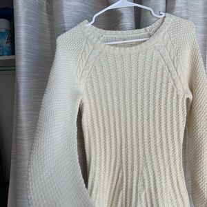 white Hollister sweater dress long sleeve dress